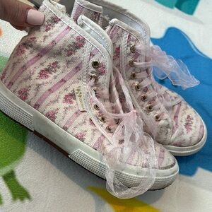 Loveshackfancy superga size 31 us 13 Floral Pink High-Top Sneakers